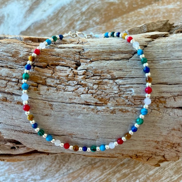 Balance bracelet - 2mm 14k gold filled and semi precious stone beads - Picture 11 of 13